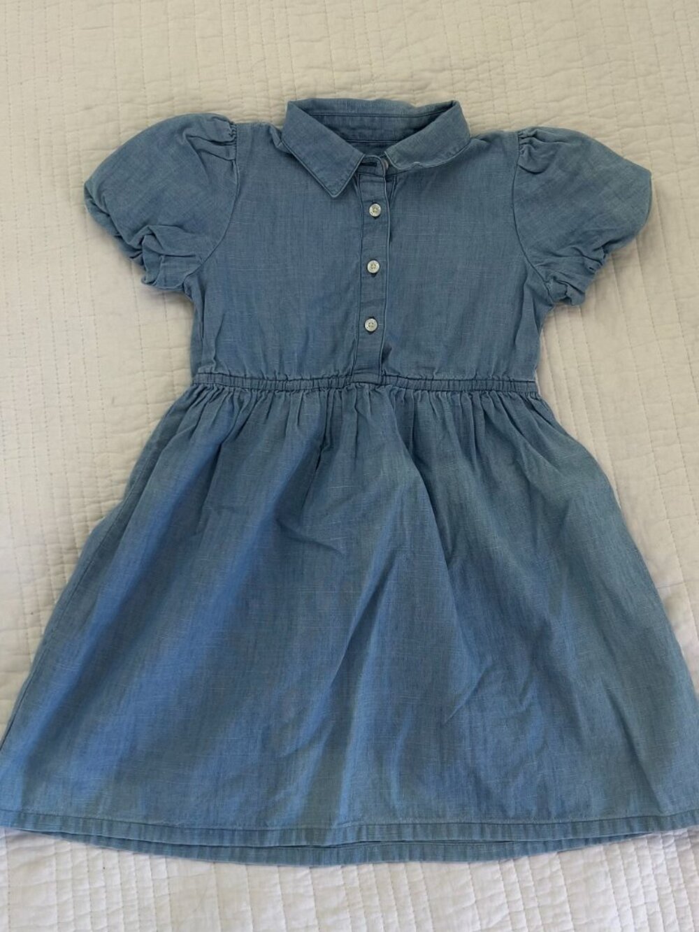 J.Crew Crewcuts Denim Chambray Dress Girls Size 6 Cotton